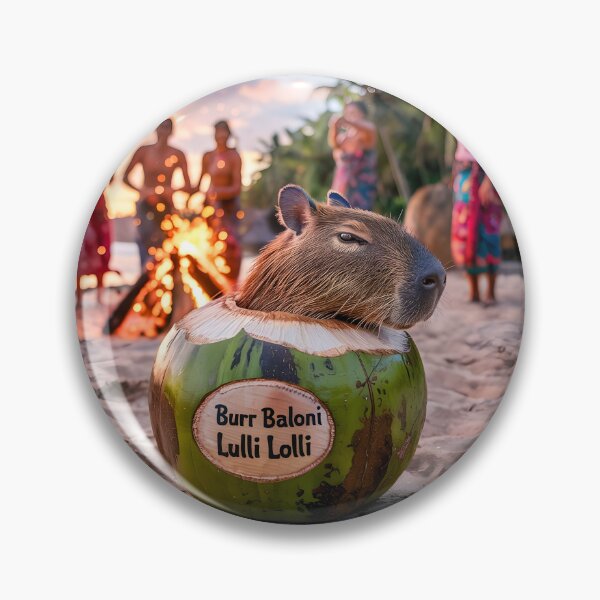 Item preview, Burr Baloni Lulli Lolli Capibarello Cocossini Brainrot Scene -bonfire to celebrate the arrival of the capybara-coconut designed and sold by EmeraldeaArt.
