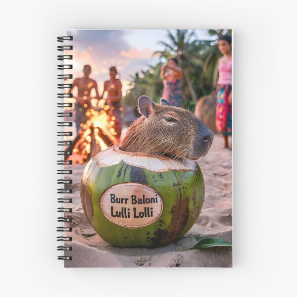 Item preview, Burr Baloni Lulli Lolli Capibarello Cocossini Brainrot Scene -bonfire to celebrate the arrival of the capybara-coconut designed and sold by EmeraldeaArt.