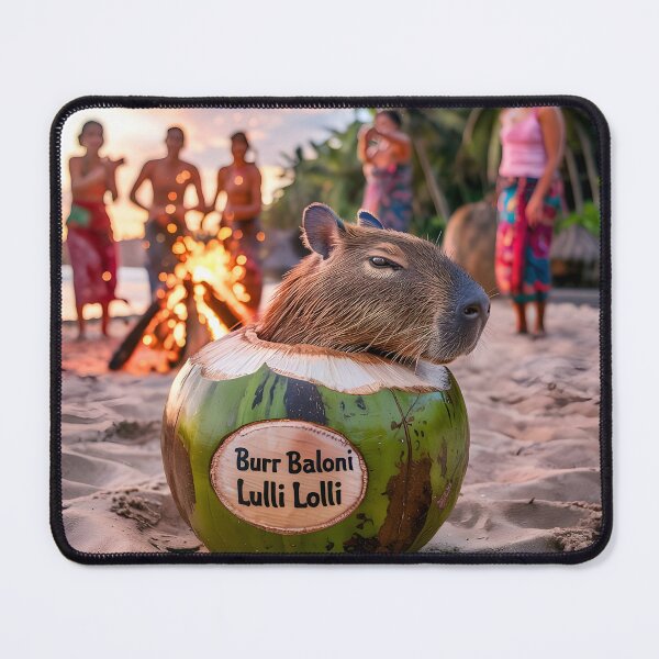 Item preview, Burr Baloni Lulli Lolli Capibarello Cocossini Brainrot Scene -bonfire to celebrate the arrival of the capybara-coconut designed and sold by EmeraldeaArt.