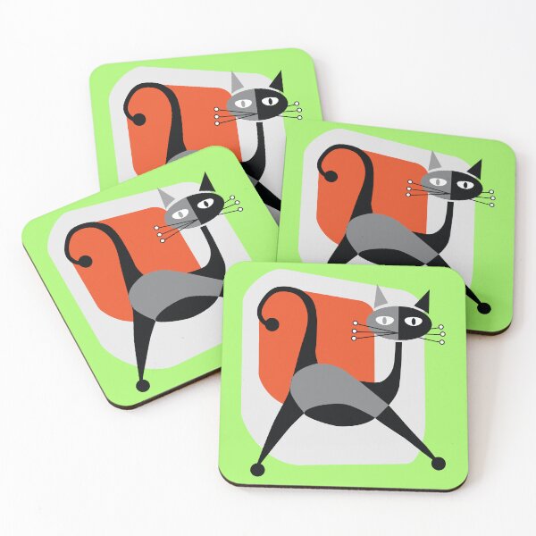 Item preview, Copy of Retro Cat 1950's orange black and white designed and sold by ASKEW GRAPHICS.