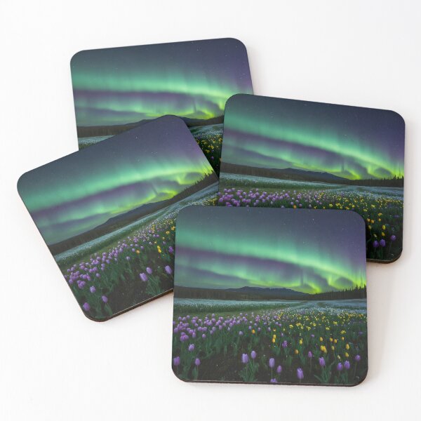 Item preview, Aurora's Garden: Flowers Dreaming Under Dancing Skies designed and sold by HeartfulBloom.
