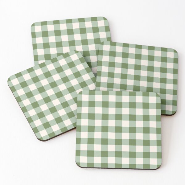 Item preview, Olive and Sage Green Checkerboard Gingham Squares designed and sold by OneThreeSix.