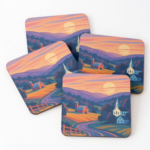 Item preview, Accident Maryland Countryside Church and Farm at Sunset in Garrett County USA designed and sold by Places On Earth.