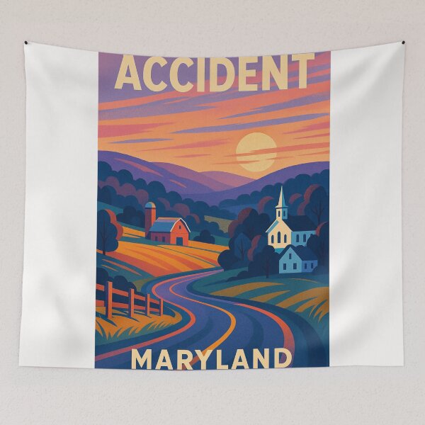 Item preview, Accident Maryland Countryside Church and Farm at Sunset in Garrett County USA designed and sold by Places On Earth.