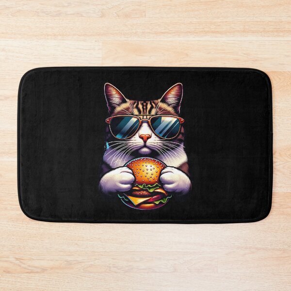 Item preview, Cool cat eating a burger designed and sold by ReneMM.