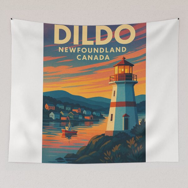 Item preview, Dildo Newfoundland Canada Coastal Lighthouse and Harbor Scene designed and sold by Places On Earth.