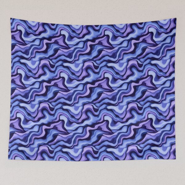 Item preview, Purple  and Blue Abstract Wavy Lines Pattern designed and sold by SylvieVibes.