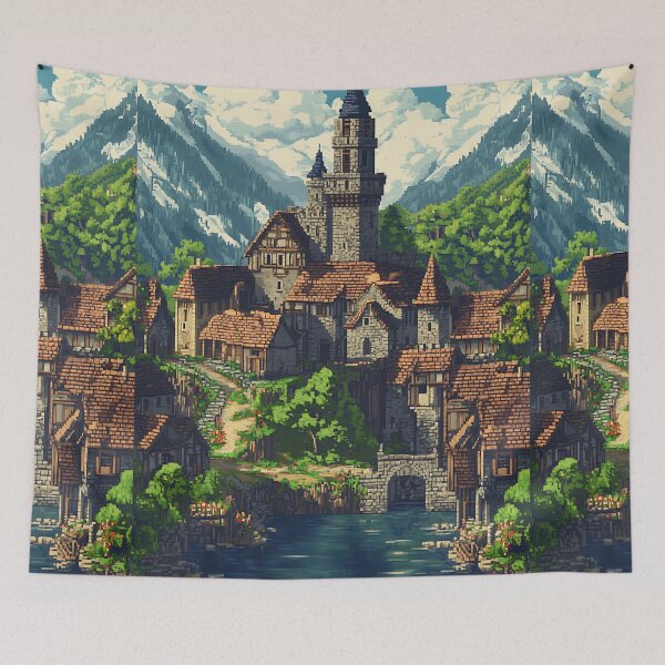 Item preview, Medieval Pixel Art: Retro Medieval Castle designed and sold by bapupa.