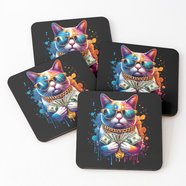 Item preview, Extremely cool cat with cash and gold chain. designed and sold by ReneMM.