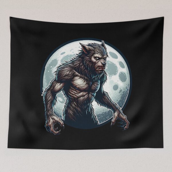 Item preview, Werewolf in the full moon cool horror design designed and sold by ReneMM.