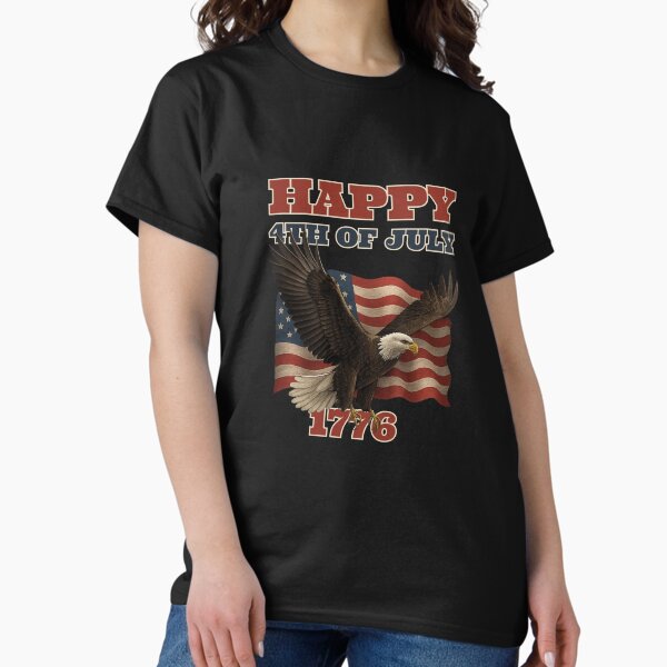 Item preview, Happy 4th of July | Bald Eagle & Faded USA Flag Patriotic Design designed and sold by Manic Merch Designs.