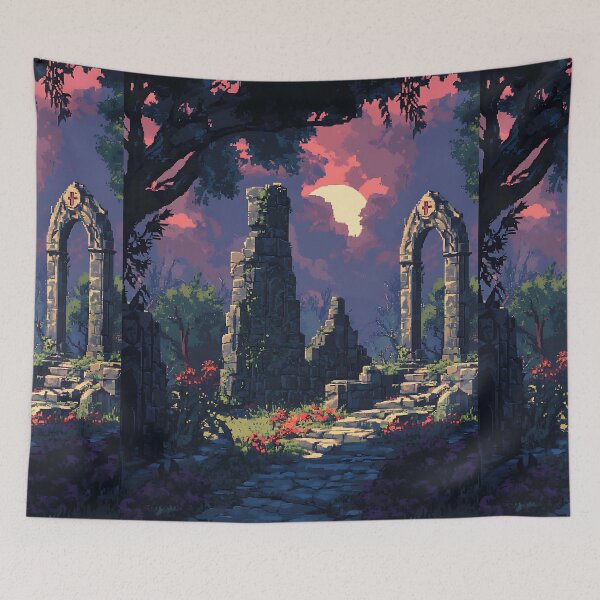 Item preview, Dark Fantasy Pixel Art: Gothic 8-bit Landscape designed and sold by bapupa.