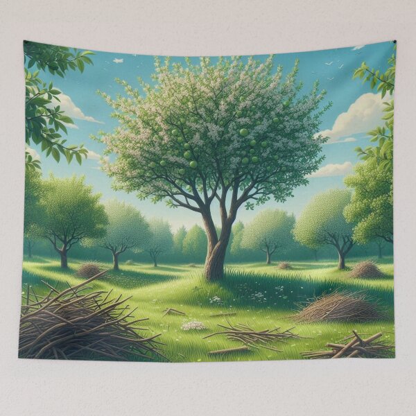 Item preview, Flowering orchard meadow in spring designed and sold by Sigtrix.