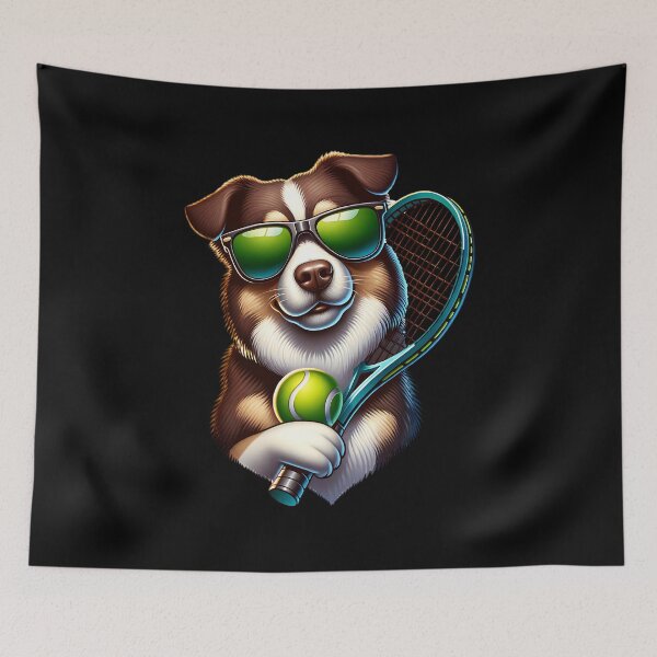 Item preview, Cool dog playing tennis. designed and sold by ReneMM.