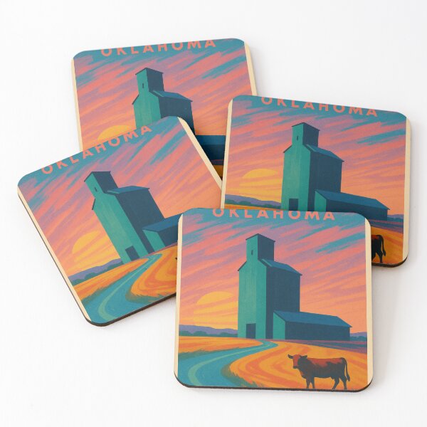 Item preview, Hooker Oklahoma Grain Elevator and Sunset Prairie Landscape in Texas County USA designed and sold by Places On Earth.