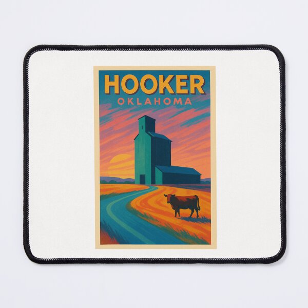 Item preview, Hooker Oklahoma Grain Elevator and Sunset Prairie Landscape in Texas County USA designed and sold by Places On Earth.