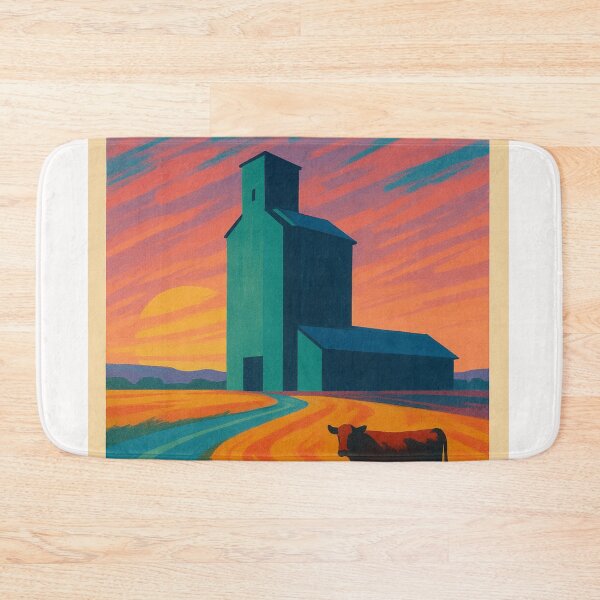 Item preview, Hooker Oklahoma Grain Elevator and Sunset Prairie Landscape in Texas County USA designed and sold by Places On Earth.