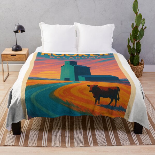 Item preview, Hooker Oklahoma Grain Elevator and Sunset Prairie Landscape in Texas County USA designed and sold by Places On Earth.