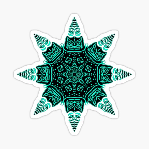 Item preview, Cyan-Schneeflocke – Achtzackig designed and sold by SCArtAndGames.