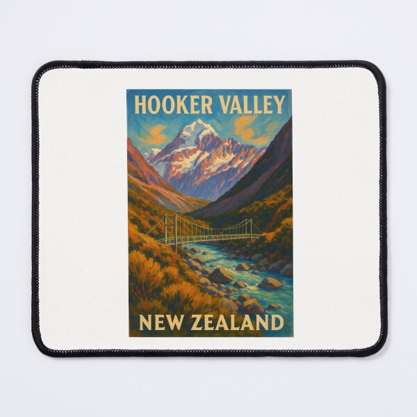 Item preview, Hooker Valley New Zealand Swing Bridge and Mount Cook in Aoraki National Park designed and sold by Places On Earth.