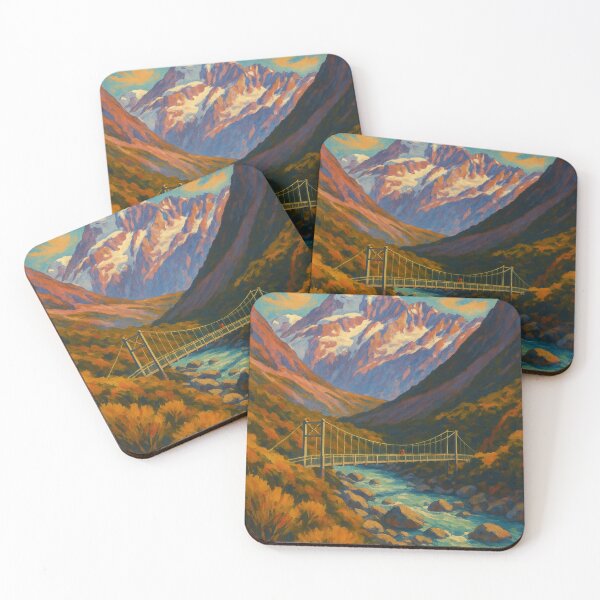 Item preview, Hooker Valley New Zealand Swing Bridge and Mount Cook in Aoraki National Park designed and sold by Places On Earth.
