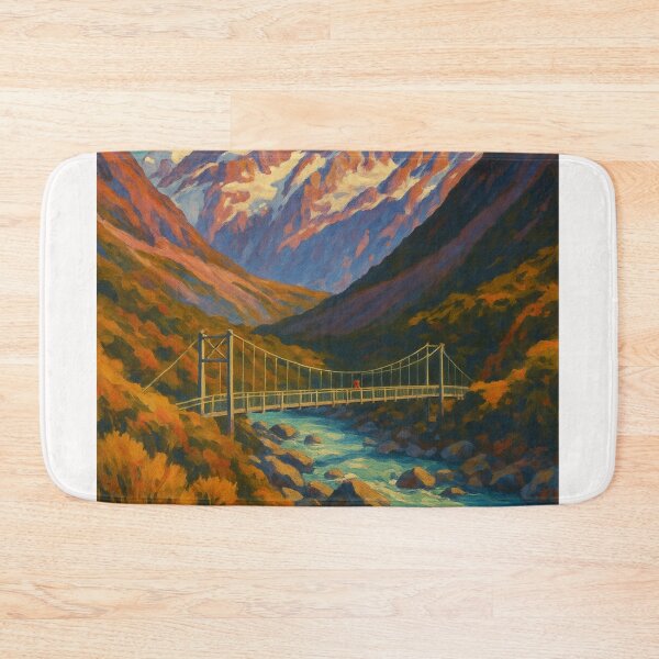 Item preview, Hooker Valley New Zealand Swing Bridge and Mount Cook in Aoraki National Park designed and sold by Places On Earth.