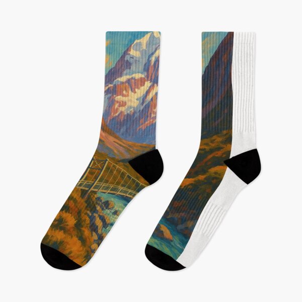 Item preview, Hooker Valley New Zealand Swing Bridge and Mount Cook in Aoraki National Park designed and sold by Places On Earth.