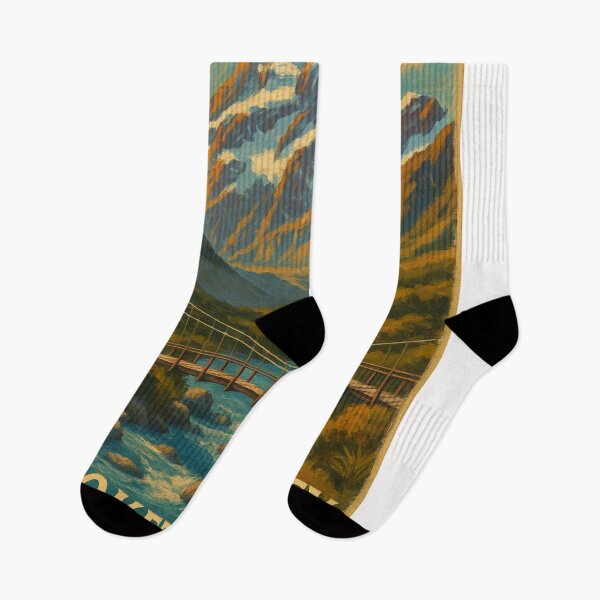 Item preview, Hooker Valley New Zealand Mount Cook View with Alpine Bridge and River Trail designed and sold by Places On Earth.