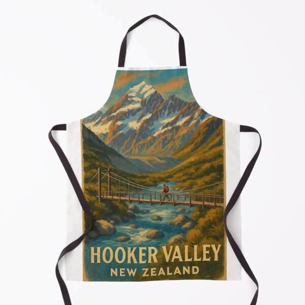 Item preview, Hooker Valley New Zealand Mount Cook View with Alpine Bridge and River Trail designed and sold by Places On Earth.