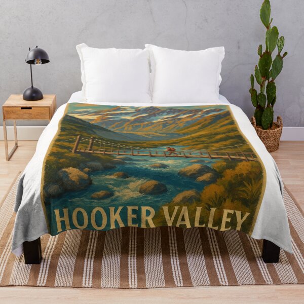Item preview, Hooker Valley New Zealand Mount Cook View with Alpine Bridge and River Trail designed and sold by Places On Earth.