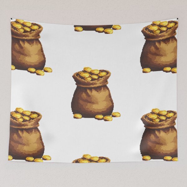 Item preview, Retro Pixel Art: 8-bit Gold Coins designed and sold by bapupa.