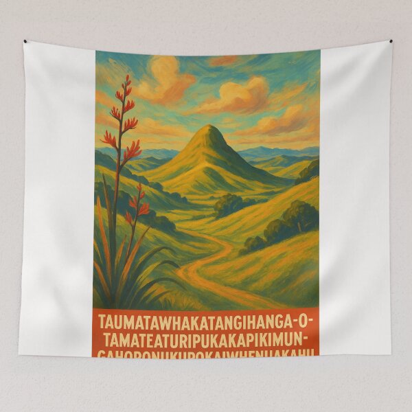 Item preview, Taumatawhakatangihangakoauauotamateaturipukakapikimaungahoronukupokaiwhenuakitanatahu Hill New Zealand Longest Place Name Landscape designed and sold by Places On Earth.