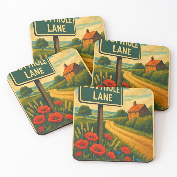 Item preview, Butthole Lane Sign in Shepshed Leicestershire England Countryside designed and sold by Places On Earth.