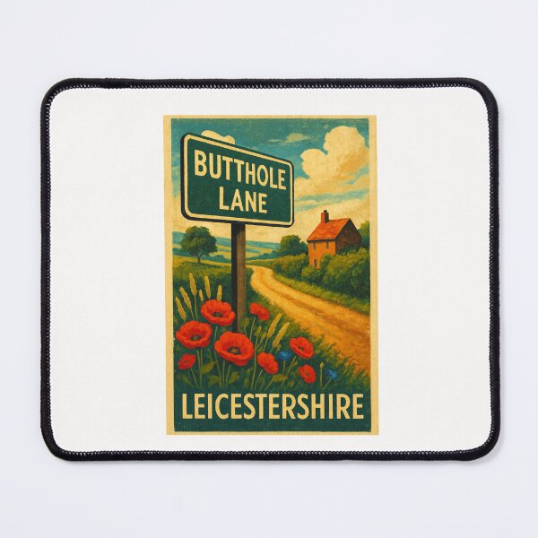 Item preview, Butthole Lane Sign in Shepshed Leicestershire England Countryside designed and sold by Places On Earth.