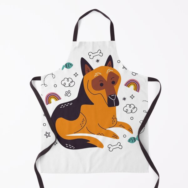 Item preview, Adorable Alsatian Dog Cartoon Illustration Sitting and Waiting in Cute Loyal Puppy Style designed and sold by KindInk.