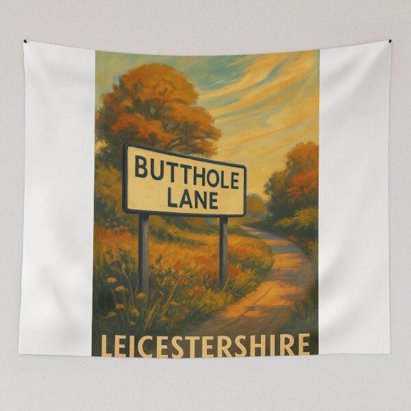 Item preview, Butthole Lane Autumn Scene in Shepshed Leicestershire United Kingdom designed and sold by Places On Earth.