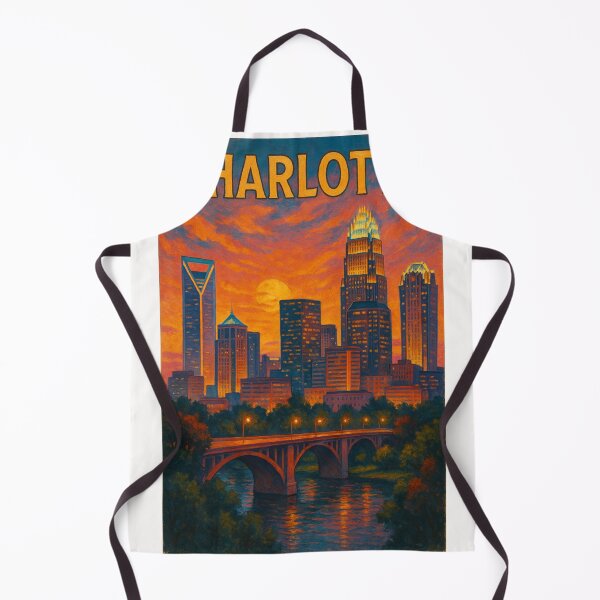 Item preview, Charlotte North Carolina City Skyline at Sunset over Uptown Bridges USA designed and sold by Places On Earth.