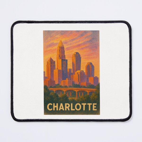 Item preview, Charlotte North Carolina Evening Skyline in Southern USA Queen City designed and sold by Places On Earth.