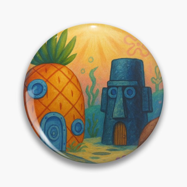 Artikelvorschau, Bikini Bottom Unterwasser-Korallenstadt mit Ananashaus und Meeresszene entworfen und verkauft von Places On Earth.