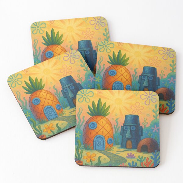 Item preview, Bikini Bottom Underwater Coral Town with Pineapple House and Ocean Scene designed and sold by Places On Earth.