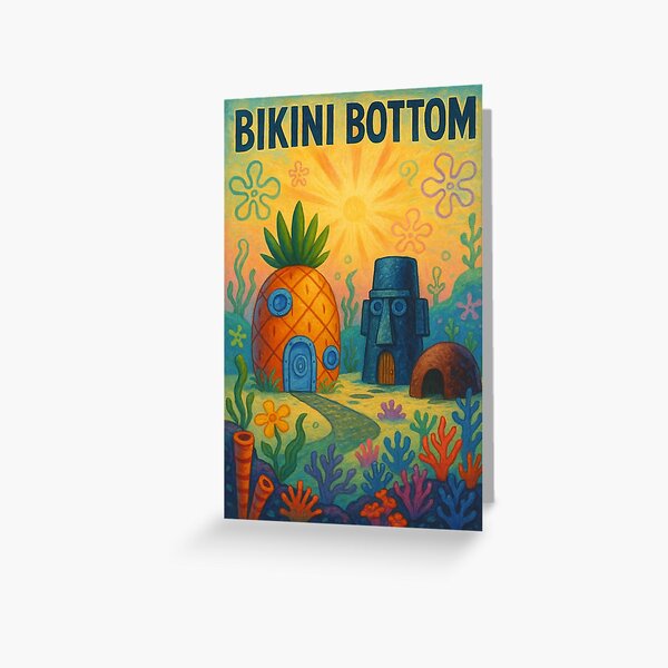 Item preview, Bikini Bottom Underwater Coral Town with Pineapple House and Ocean Scene designed and sold by Places On Earth.