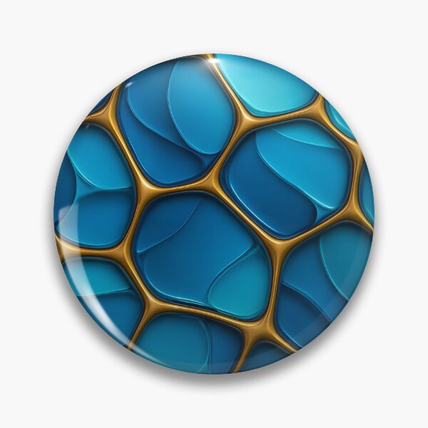 Item preview, Blue and Gold Organic Cell Pattern designed and sold by Kaleidoscope Print.