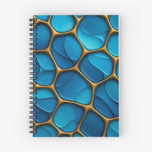 Item preview, Blue and Gold Organic Cell Pattern designed and sold by Kaleidoscope Print.