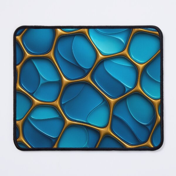 Item preview, Blue and Gold Organic Cell Pattern designed and sold by Kaleidoscope Print.