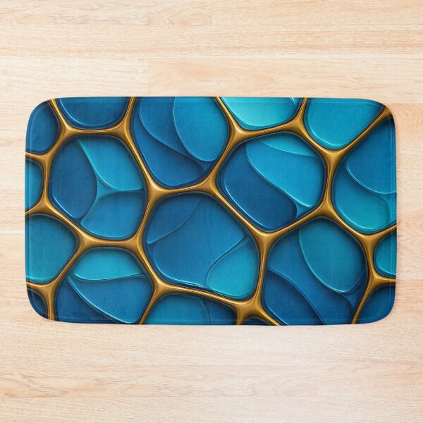 Item preview, Blue and Gold Organic Cell Pattern designed and sold by Kaleidoscope Print.