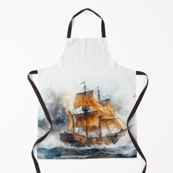 Item preview, Vintage Tall Ship Sailing Through Stormy Seas designed and sold by HattayaSra.