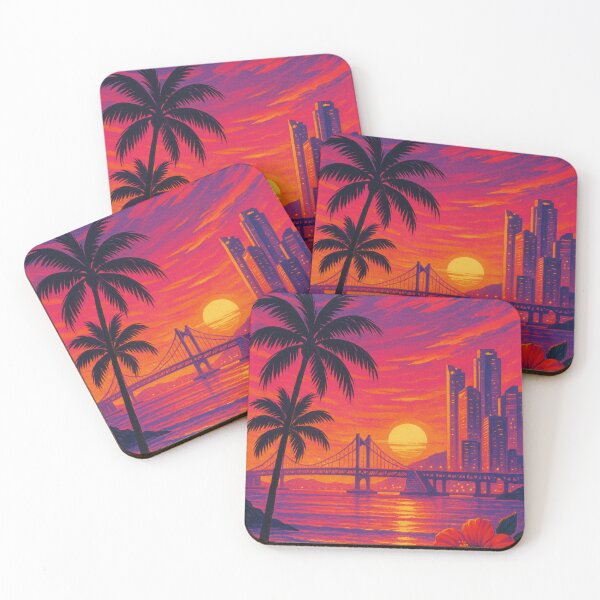 Item preview, Busan South Korea Gwangalli Beach and Gwangan Bridge Sunset Skyline View designed and sold by Aryabek.