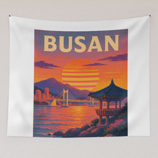 Item preview, Busan South Korea Coastal Pavilion and Gwangan Bridge Sunset Cityscape designed and sold by Aryabek.