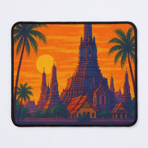Item preview, Bangkok Thailand Wat Arun Temple on Chao Phraya River Sunset Asia Landmark designed and sold by Aryabek.