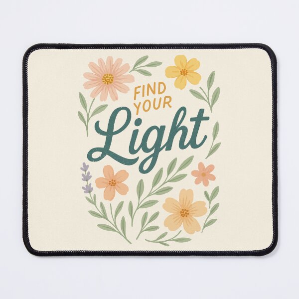 Item preview, Find Your Light – Inspirational Quote – Pastel Floral Hand-Drawn Design designed and sold by gitarus.